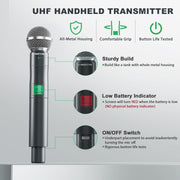 4-Ch UHF Fixed Frequency Wireless Microphone System PTU-5000-4H