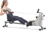 16-Level Scull-Style Magnetic Rowing Machine, LCD Monitor, Standard Seat, Gray, 265 lb Capacity