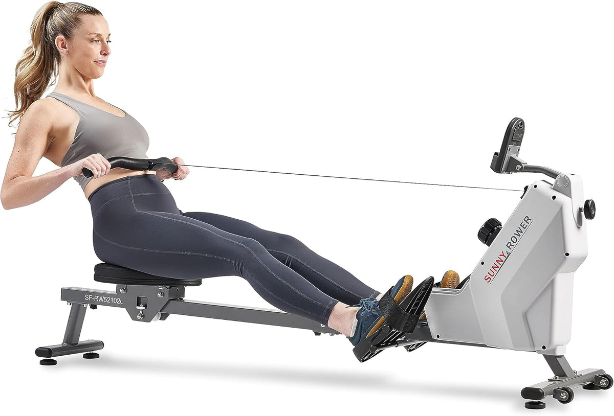 16-Level Scull-Style Magnetic Rowing Machine, LCD Monitor, Wide Seat, Charcoal, 250 lb Capacity