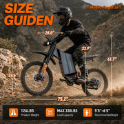 62MPH X22 GTS Electric Dirt Bike 12000W Peak Motor Electric Bike