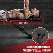 Adjustable Weight Bench - Workout Bench Press for Home Gym Foldable Incline Decline Sit up Exercise Bench for Full Body Strength Training w/Leg Extension and Preacher Pad