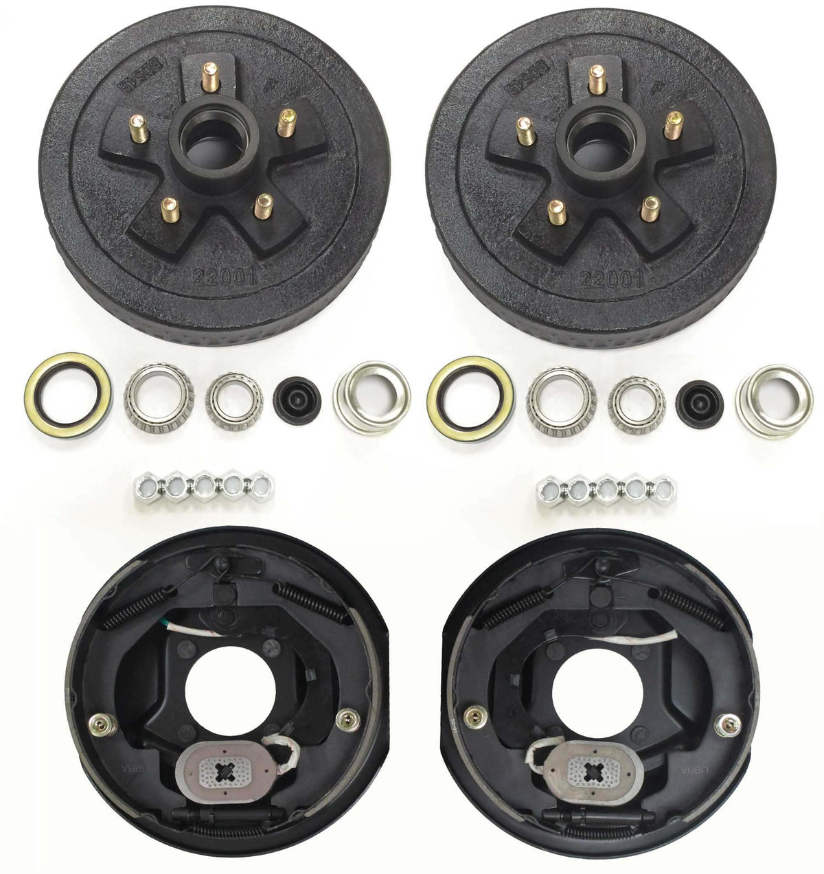 5 on 4.5" BC Trailer Hub Drum Kits with 10" x2-1/4 Electric Brakes