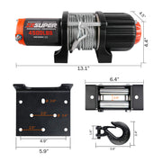 4500 lb Electric Winch Steel Cable 12V IP67 for ATV UTV Trailer SUV
