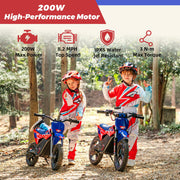 E150 24V Kids Electric Dirt Bike, Electric Motorcycle with 200W Peak Power, 8 mph Max Speed, 15-Mile Range, 2-Speed Off-Road Bike for Ages 3-6
