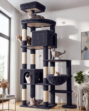 Giant Cat Tree for Indoor Large Cats, 83in, F83, Dark Grey XXL Cat Tower with 9 Scratching Posts for 20lb+ Heavy Duty Large Adult Cats
