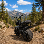 Mini Bike 99cc Gas Powered 4-Stroke Engine, 3.5HP Off-Road Trail Motorcycle, Mini Dirt Bike with Headlight, Pull Start for Outdoor Riding (Black)