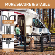 Metal Dog Playpen 40in H 16 Panels Heavy Duty Dog Fence Heavy-Duty Panels, Tool-Free Assembly, Flexible Layouts, Camping and RV Use, Large Medium and Small Dogs, Black-Silver