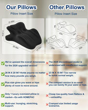 Ergonomic Memory Foam Wedge Pillow, 27° Bed Wedge Support, Black Reading Reclining Sit Up Support, Upper Body Leg Elevation Comfort, Neck Back Waist Support, Removable Cover, Anti-Slip Base