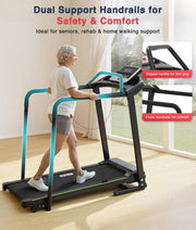 Treadmill for Seniors - 0.3mph Slow Start,Front & Long Handrails