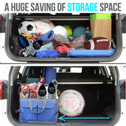 Car Trunk Organizer – Large Collapsible Storage Box with Adjustable Compartments – Heavy-Duty Cargo Organizer for SUV, Truck & Car – Non-Slip Waterproof Trunk Storage Bin for Groceries & Tools