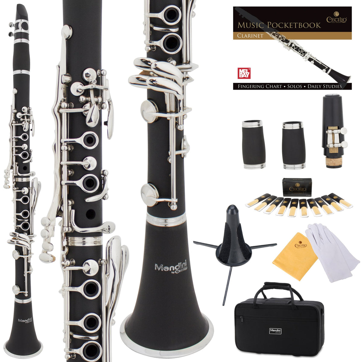 Ebonite Bb Clarinet Kit with 2 Barrels (Black)