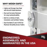 180-Degree Trailer Hitch, 3" Receivers, 8" Drop, SS Balls