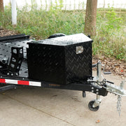 Trailer Tongue Box, Heavy Duty Trailer Tongue Tool Box Storage Organizer with Lock & Keys, Utility Tool Chest for Pickup Truck Bed, RV, SUV, Off-Road Vehicle, Aluminum, 39" x 16.5" x 12", Black