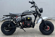 Mini Bike Hurricane 200Pro, ALL NEW ELECTRIC START&LED HEAD LIGHT, WITH FRONT AND REAR BRAKES, 196cc (Black)