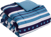 7 Piece Comforter Set Bag Solid Color All Season Soft Down Alternative Blanket & Luxurious Microfiber Bed Sheets, Marino, Queen (Pack of 4, 28 Count Total)