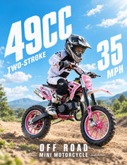 50cc Gas Dirt Bike for Kids 8-14, 2-Stroke Pit Bike - Up to 35 MPH