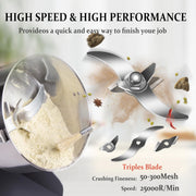 Grain Mill 550g,flour mill,Grain mill grinder Stainless Steel Flour Wheat Seeds Corn Spices Nut & Seasonings Dry Grinder Electric Machine grinder for kitchen