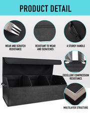 Car Trunk Organizer for SUV and Sedan, Black, 29.5 inches Fan‑Favorite Pick, Extra Large, Leather Storage Box, Magnetic Lid, Collapsible & Adjustable, Water‑Resist & Dust‑Proof