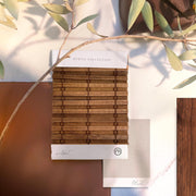 Custom Bamboo Shades | Rustic | Cordless Bamboo Roman Shades for Windows and Doors (Natural Woven) | Rustic Walnut (Great Privacy) | 52" W X 72" H