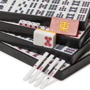 YMI Japanese Riichi Mahjong Set, White & Yellow Tiles Japanese Riichi Mahjong set, 144 white/yellow tiles, 4 trays, dice, scoring sticks, east wind tile, vinyl case, 5.5 lbs