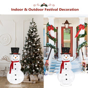 Snowman Outdoor Christmas Decorations with 90 LED Lights, Lighted Snowman with Top Hat Holiday Ornaments Yard Decor for Home, Lawn and Front Yard-4 FT