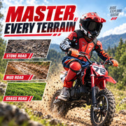 50cc 2-Stroke Kids Dirt Bike Gas Dirt Bike for Kids 8-14 Boys Youth Red