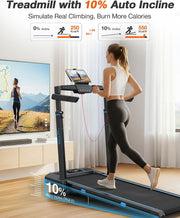 Foldable Treadmill with Auto Incline, 400 LBS, Adjustable Height