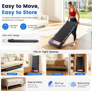Walking Pad Treadmill with 12% Incline, 4 in 1 Foldable Treadmill with Handle Bar for Home/Office, Under Desk Treadmills Portable Folding Walking Pad with App & Bluetooth Speaker, 0.6-10MPH