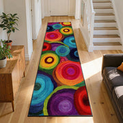 Colorful Leaf Branch Runner Rugs for Hallway, 3.3x10ft, Colorful Botanical Printed Pattern Entrance Carpets, Machine Washable Fade Resistant Home Decor Mats for Bedroom