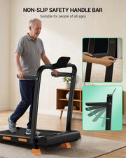 15% Incline Walking Pad with Handle Bar, Treadmills for Home Small