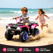 24V Kids ATV for 2-4, Ride On Toys with Rear Storage