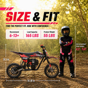 Gas Dirt Bike for Kids,mini Bike Gas Powered (RED)