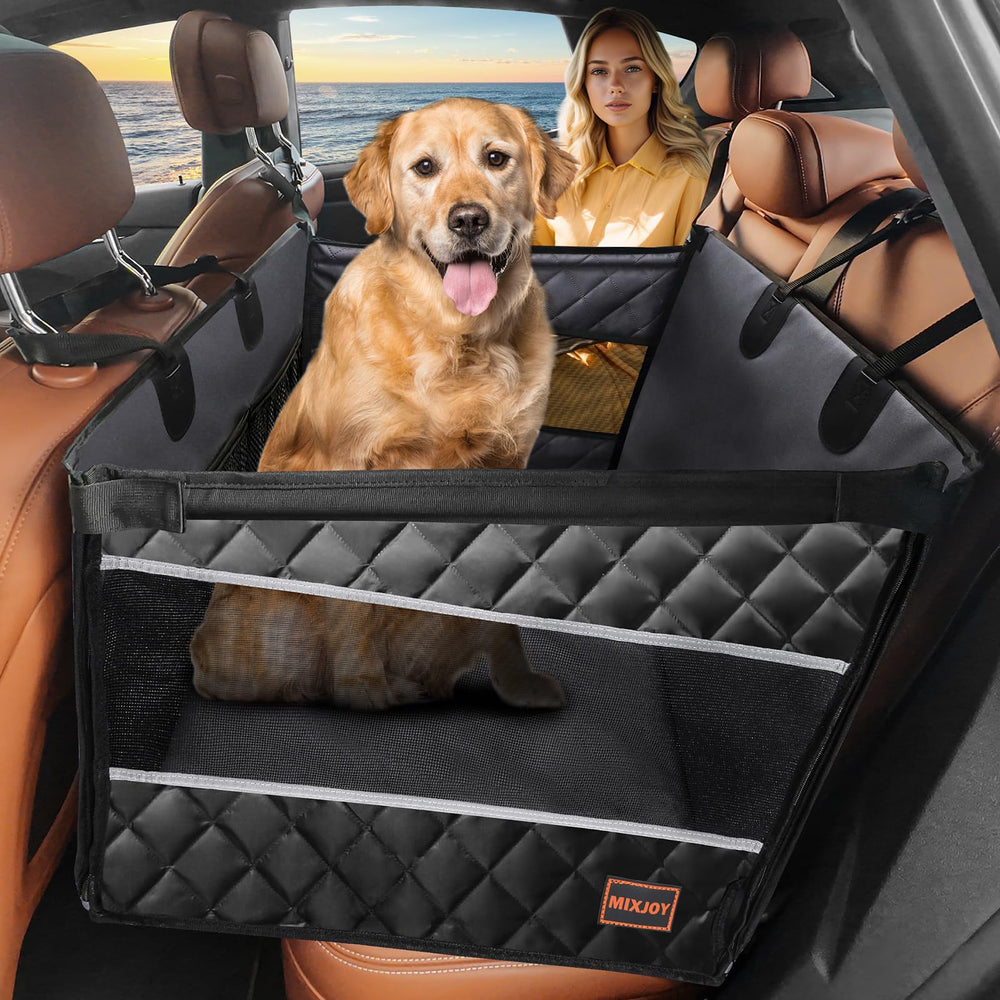 Dog Car Seat for Large Medium Dogs, Back Seat Extender for Pets, Waterproof Pet Carseat for Medium Sized Dog, Hammock for Pet, with Storage Pocket for Cars/SUV/Truck(L-28 * 22 * 20.5in)