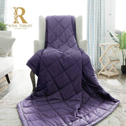 Therapy Weighted Blanket - Heavy 100% Cotton Blankets with Premium Glass Beads (60''x80'' 25lbs, Coastal Fog), Suitable for One Person (~200lb) - Use on Queen/King Bed