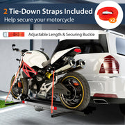 600LBS Heavy Duty Steel Motorcycle Carrier with Loading Ramp