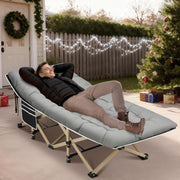 Camping Cots for Adults, 600lbs Capacity, Folding Camping Cot with Mattress, Sleeping Cots for Adults with Carry Bags for Travel,Beach,Patio,Home Office,Nap Time