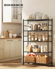 5-Tier Storage Shelves, Adjustable Metal Wire Shelving Unit Heavy Duty Utility Rack for Kitchen, 11.8 x 31.5 x 56.7 Inches, Matte Black, DAVIAN Collection UBSC285BD01