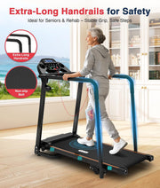 Treadmill for Seniors with Long Handrail-Walking Treadmill for Home