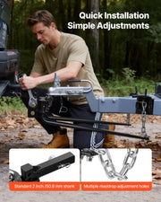 Weight Distribution Hitch, 10000 lbs Max Towing & 1000 lbs Max Tongue, Weight Distributing Hitches Kit Includes 2 in Shank and 2-5/16 in Ball, Load Leveling Hitch for Trailers, Black