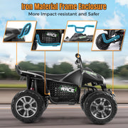24V 4 Wheeler ATV for Kids Aged 6-8-10-14 for Outdoor Riding, Black