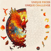 KAAYEE Wooden Puzzle for Adult, Phoenix Jigsaw Puzzle 21.6 * 20in 680pcs Unique Shape Advanced 3D Vision Wood Puzzle Adult, Natural Difficult Hard Puzzles Home Decor Fathers Mother Gifts Christmas