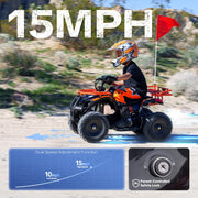 Electric 4 Wheeler, 36V 500W Electric ATV Kids, 10-15 MPH, Orange