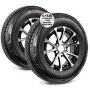 2-Pack Radial Trailer Tire Rim Assembly ST205/75R15 5 Lug Black
