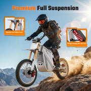 GT63 Electric Dirt Bike, 2600W Peak, 42 MPH, 48V 23Ah, 14/12 Tires