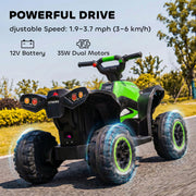 12V Kids ATV Quad Car, 4Wheeler, Forward & Backward Function, Green