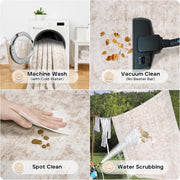8x10 Area Rugs for Living Room Bedroom Dining Room Washable Beige White