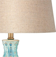 26 1/2" Tall Table Lamps Set of 2 Modern Ceramic Teal Mid Century