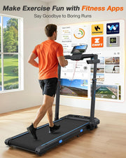 Foldable Treadmill with Auto Incline, 400 LBS, Adjustable Height