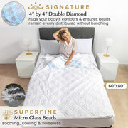 Cooling Weighted Blanket for Adults, 15 lbs, Full/Queen Size Weighted Blanket, 60x80 inches, Silky Soft Bamboo Viscose, Machine Washable, White