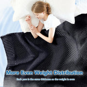 Knitted Weighted Blanket - 60"x80" 20lbs Queen Size Cooling Chunky Knit Heavy Blanket for Adults Cable Yarn Knit Decorative No Beads Soft Cozy and Cooling Weighted Throw Machine Washable